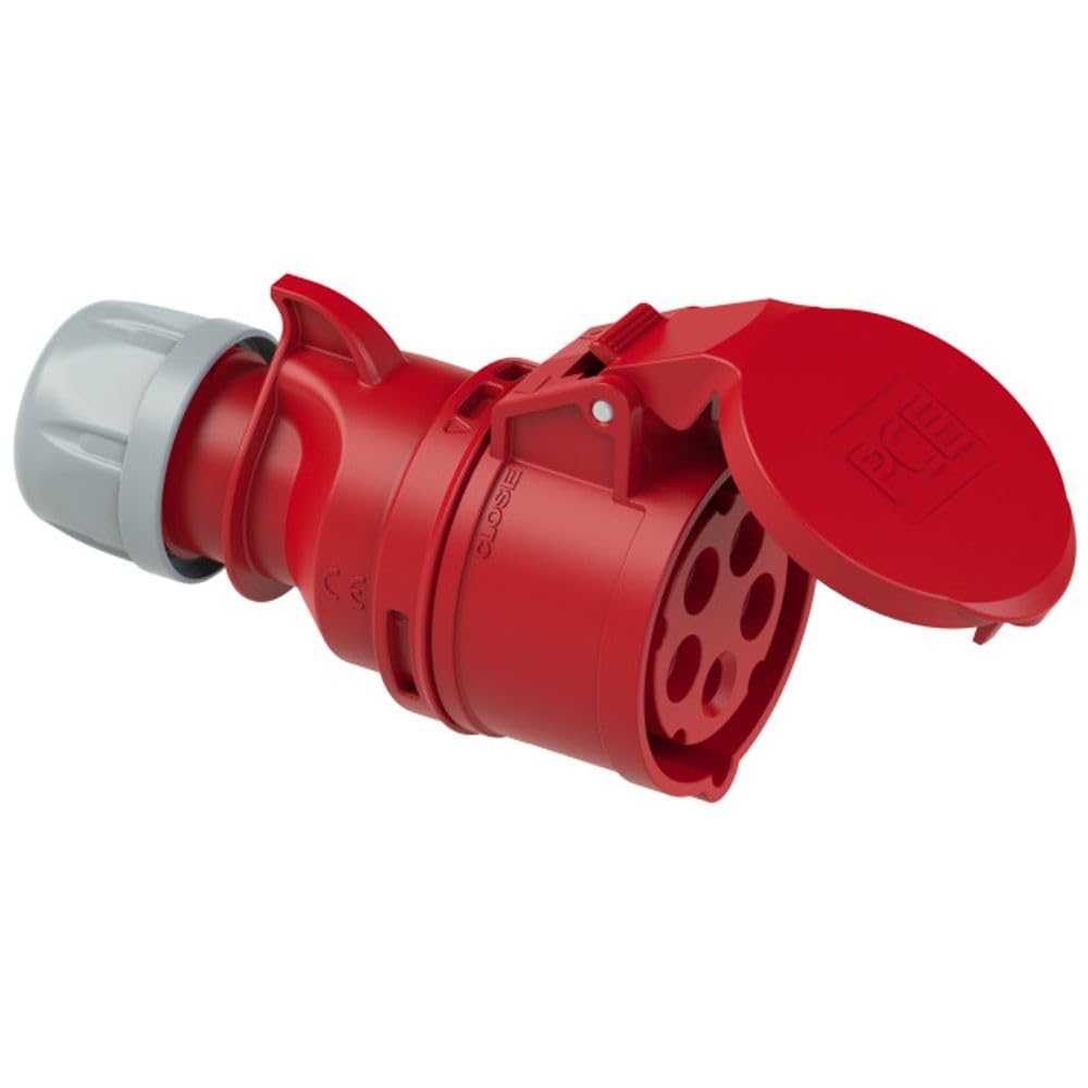maxgo Adapter-Kabel Perilex Winkelstecker auf 16A CEE-Kupplung Kraftstromadapter PCE 400V H07RN-F 5G2,5mm² Gummischlauchleitung Adapterstecker Starkstrom 0,5m