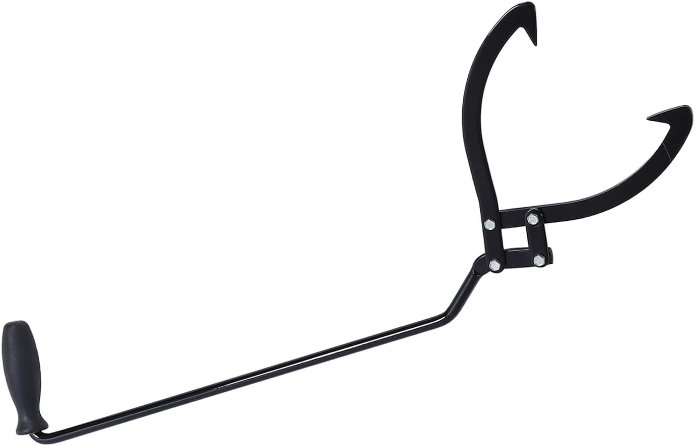 Focket Log Tongs, 10 Inch Opening Lightweight Long Handle Labor Saving Log Grabber, Skidding Tongs with Hook Head Design for Fire Pit Firewood Campfire Wood Handling