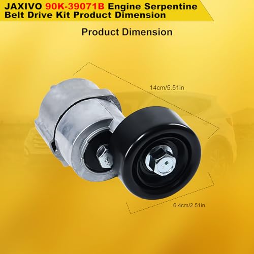 Image of 90K-39071B Serpentine Belt Drive Tensioner Pulley Component Kit for 11-15 Optima,14-15 Sorento /Sportage,13-14 Santa Fe Sport L4-Only Gas,Replace 6PK2125,36443,36307