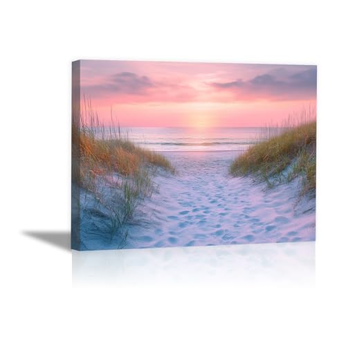 Tableau nordique coucher de soleil rose pour une ambiance zen chez soi