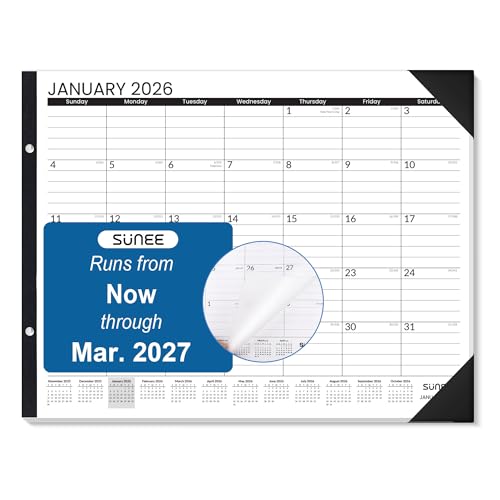 SUNEE Desk Calendar 2026 Large 22x17 from October 2025 to