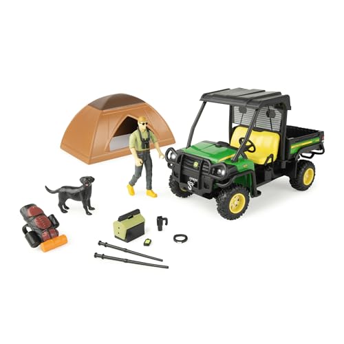 TOMY Big Farm Outdoor Adventure Toy Playset- 1:16 Scale - Includes John Deere Gator RSX 860i, Camping Accessories, and Two Toy Figures - John Deere Toys - Ages 8 Years and Up