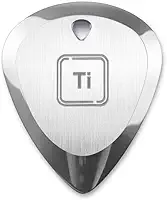 Palheta de guitarra de titânio premium Ti-Geek com 2,8 mm de espessura, prata metálica para metal, baixo, aderência antiderrapante para guitarra elétrica, pulseira, durabilidade vitalícia - perfeita