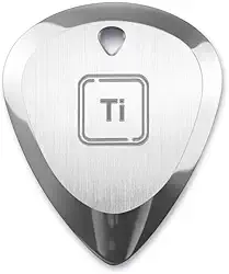 Palheta de guitarra de titânio premium Ti-Geek com 2,8 mm de espessura, prata metálica para metal, baixo, aderência antiderrapante para guitarra elétrica, pulseira, durabilidade vitalícia - perfeita