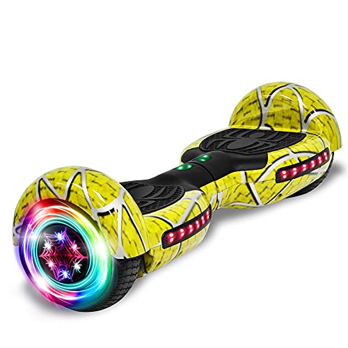 Wilibl Hoverboard for Kids Ages 6-12 Electric Self Balancing Scooter with Built in Bluetooth Speaker 6.5 Wheels LED Lights Hover Board Safety Certified (-Classic Yellow)