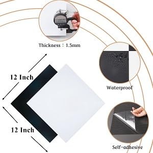 Vinyl Flooring Peel And Stick Floor Tile/Coverings 12In×12In Easy To Install And Waterproof For Bathroom And Kitchen (10 Pcs, Black And White) #TOP1