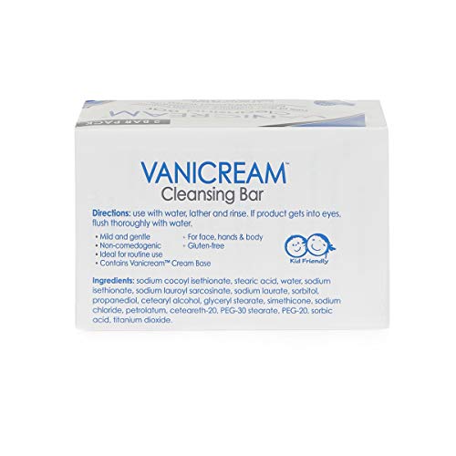 Vanicream, Cleansing Bar Fragrance Gluten And Sulfate Free For Sensitive Skin Gently Cleanses And Moisturizes 3.9 Pack Of 2, 7.8 Ounce #TOP1