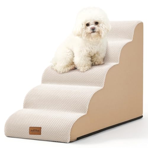 Dog-Stairs-for-Small-Dogs-Pet-Stairs-for-High-Beds-and-Couch-Pet-Ramp-for-Small-Dogs-and-Cats-Light-Khaki-Five-Steps - Cucciolini Doodles   Dog-Stairs-for-Small-Dogs-Pet-Stairs-for-High-Beds-and-Couch-Pet-Ramp-for-Small-Dogs-and-Cats-Light-Khaki-Five-Steps