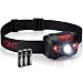 Vont LED Headlamp, Super Bright LEDs, Compact Build, 5 Modes, Headlight with White-Red LEDs, Comfy Adjustable Strap, IPX6 Waterproof, Use Head Lamp for: Running, Camping, Hiking (Black & Red)