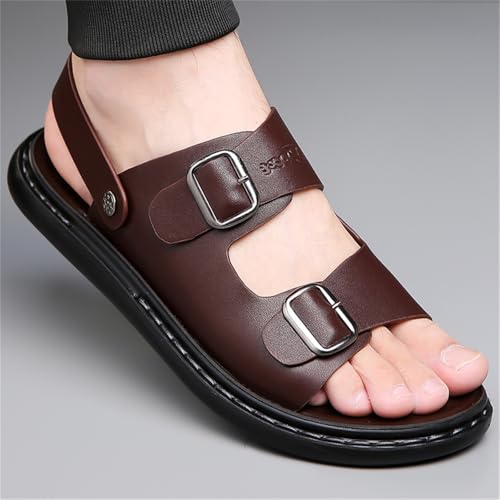 Men's Beach Sandals with Adjustable Buckle Strap Outdoor Slippers Summer Slip On Fisherman Sandals for Men2
