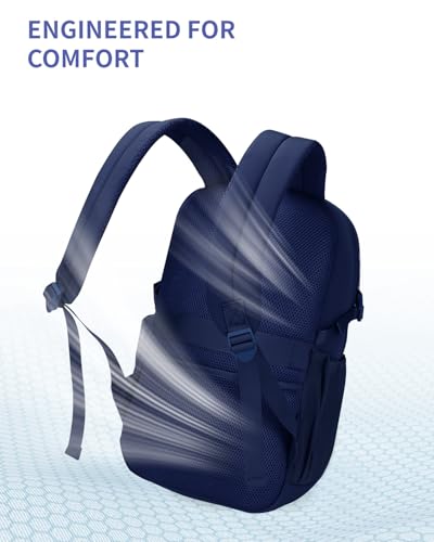 Image of ECOHUB Large Travel Backpack 17.3 inch Suspended Laptop Backpack Fashion Water-Resistant 28L Lightweight Backpack for Causal Work Blue