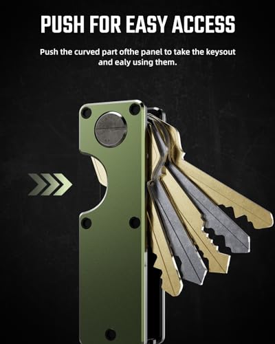 Image of Key Organizer Compact Key Holder Metal Key Chain Minimalist key case key holder for keychain Secures 1-5 Keys
