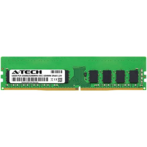 Image of A-Tech Server 16GB DDR4 3200MHz PC4-25600 ECC UDIMM 2Rx8 Dual Rank 1.2V ECC Unbuffered DIMM 288-Pin Server & Workstation RAM Memory Upgrade Module (A-Tech Enterprise Series)