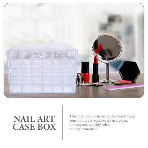Boîte de rangement transparent à niveaux et compartiments pour nail art