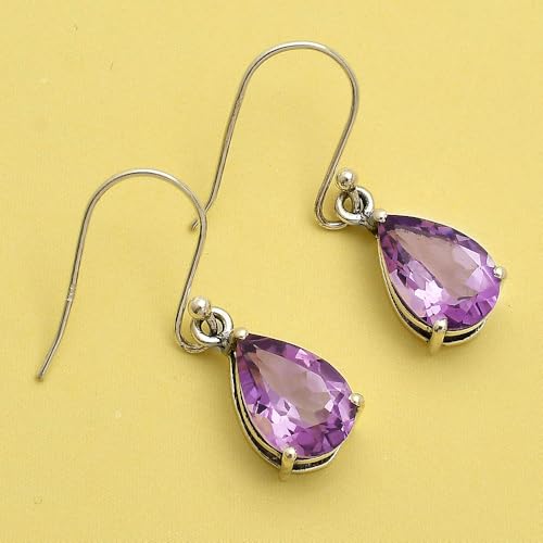 Natural Multi Stone Pear Shape 925 Silver Earrings DGE1085 E-10214