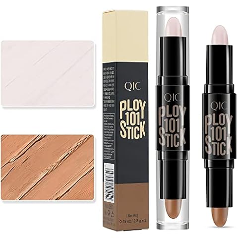Contour Stick Double Ended, Ivory + Brown Cream Contour, Makeup Highlighter Stick & Concealer Stick 2 in 1, Liquid Contour Wand, 0.2oz Cover