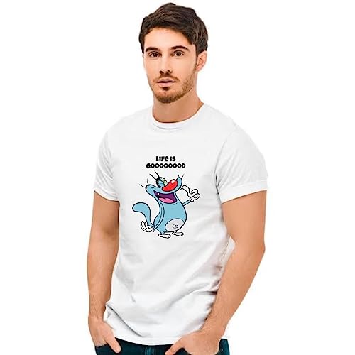 Image of OGGYY, Jack & Cockroaches Tshirts Regular FIT | Cartoon | 90,S Kid Tshirts | Oversized Kid's WEAR | Mens' Cartoon Tshirt | Valentine Day | Cute Couple Unisex Cotton Tshirt -