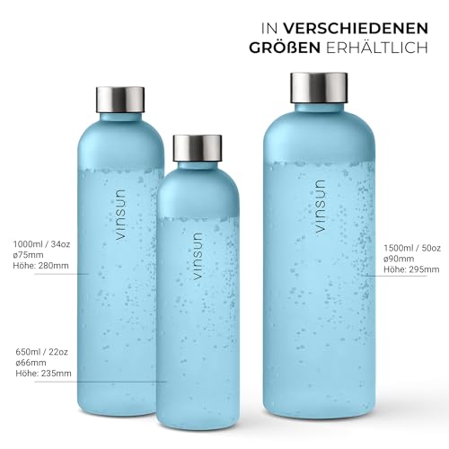 Kunststoff Trinkflasche Vinsun 1 Liter blau nachhaltig BPA-frei