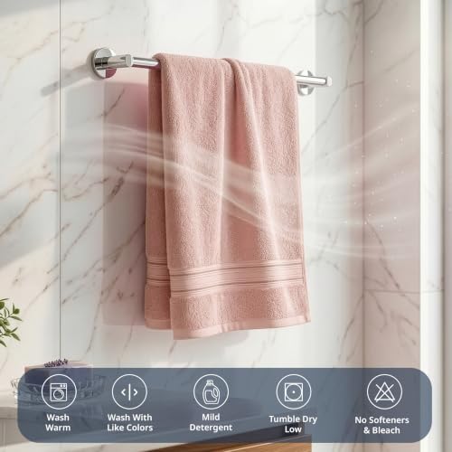 Image of LANE LINEN Luxury Bath Towels Set - 1 Piece, 100% Cotton Bathroom Towels, Zero Twist, Quick Dry Absorbent Bath Towel, Super Soft Gym Towel - Peach