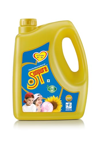 Sunpure Physically Refined Sunflower Oil 5 litre HDPE Pack | Healthiest cooking oil | Edible cooking oil Sunpure Physically Refined Sunflower Oil 5 litre HDPE Pack | Healthiest cooking oil | Edible cooking oil