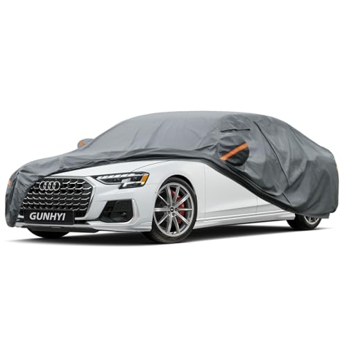 Image of GUNHYI Premium Car Cover Custom Fit Audi A8 /S8, 16 Layers Heavy Duty Car Cover Waterproof All Weather with Zipper Door for Sun Rain Snow Dust Uv Protection