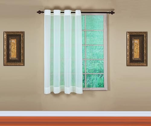 Image of Today's Curtain, Emelia Grommet Sheer Panel 63 inch Ecru, 59 inch W x 63 inch L