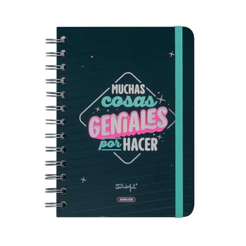 Mr.Wonderful Agenda Wonder pequeña 2024 Semanal, Muchas cosas geniales por hacer, 22,1 x 2,1 x 15,6