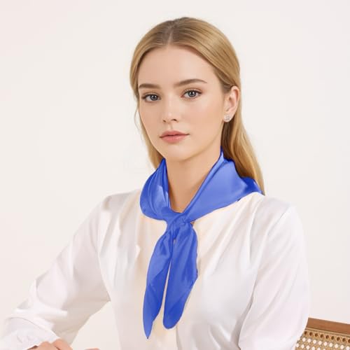 Vintage Soft Chiffon Scarf 50s Square Neck Head Scarf for Women4