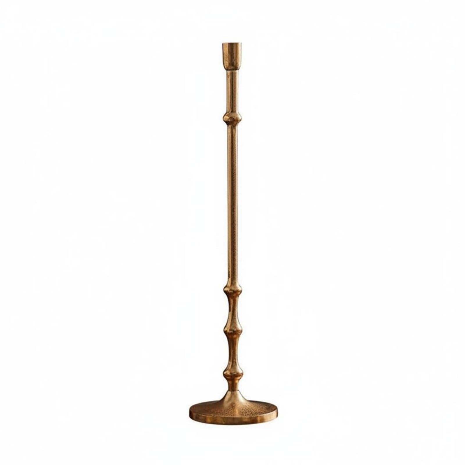 Candelabro in Alluminio Portacandele Colonna Classica Decorazione Tavolo Finitura Anticata Testurizzata Atmosfera Accogliente Adatto a Candela Feste Salotto, L