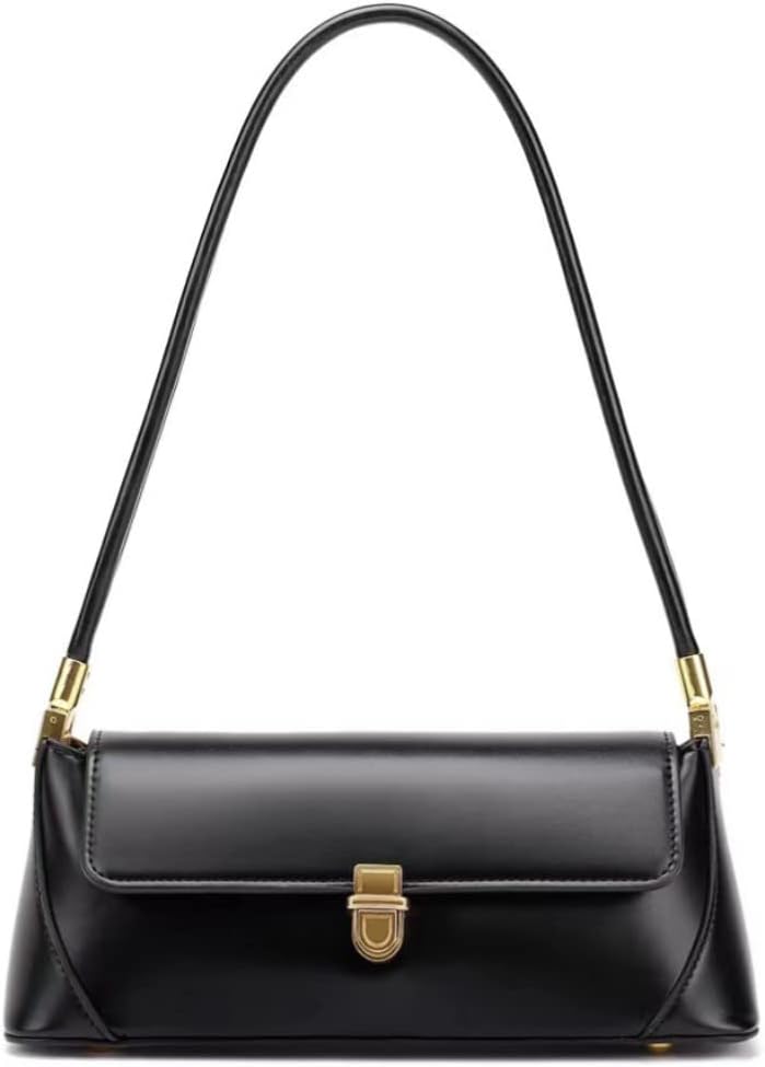 Classic Shoulder Bag,Retro Small Purse,Tote Bag for Women with Zipper Closure (4-Black)