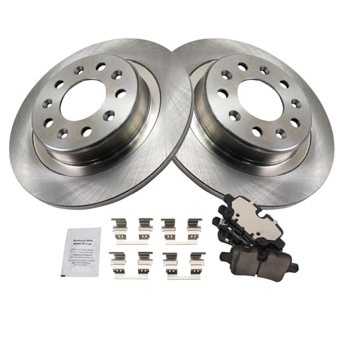 Image of TRQ Rear Brake Pad and Rotor Set Ceramic Compatible with 2020-2021 Chevrolet Malibu 2021 Equinox GMC Terrain