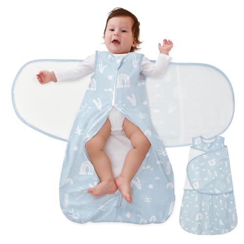 LILBESTIE Baby Swaddle Sleep Sack, 1.0 Tog New-Parent-Friendly Swaddle for Newborns & infant 6-12 Months Baby Wearable Blanket Reduce Startle Reflex, Newborn Boys Girls Registry Essentials