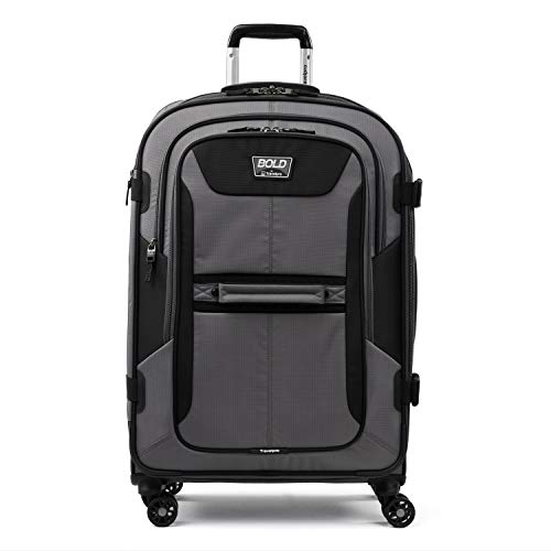 Image of Travelpro Bold Softside Expandable Check in Spinner Luggage, Check in 26-Inch, Grey /Black