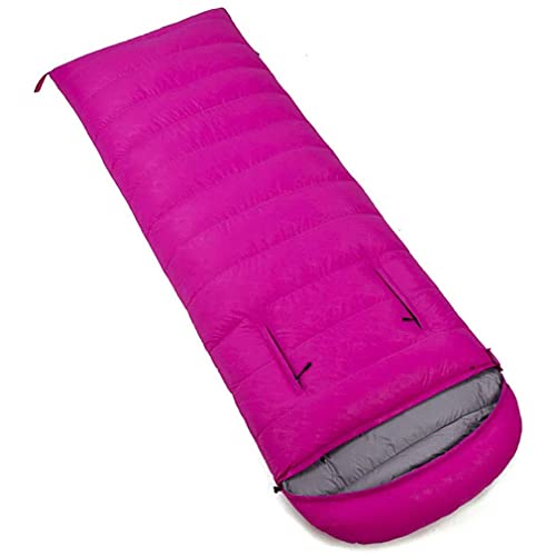YLKCU Sacs De Couchage De Randonnée pour Adultes, Remplis De Sac De Couchage en Duvet d'oie Blanche, avec Sac De Compression, Sac De Couchage De Camping Imperméable,Rose,800g Cover