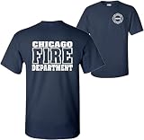 Chic.ago Fire Depar-tment 2-Sided Job Shirt As Seen On TV Size XXXL Navy Blue