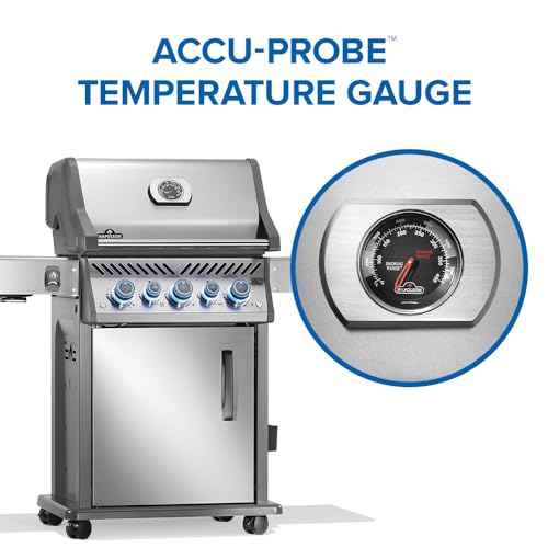 Image of Napoleon Rogue PRO-S 425 Natural Gas Grill with Infrared Side and Rear Burners, Stainless Steel, Durable 5-Burner Precision Cooking
