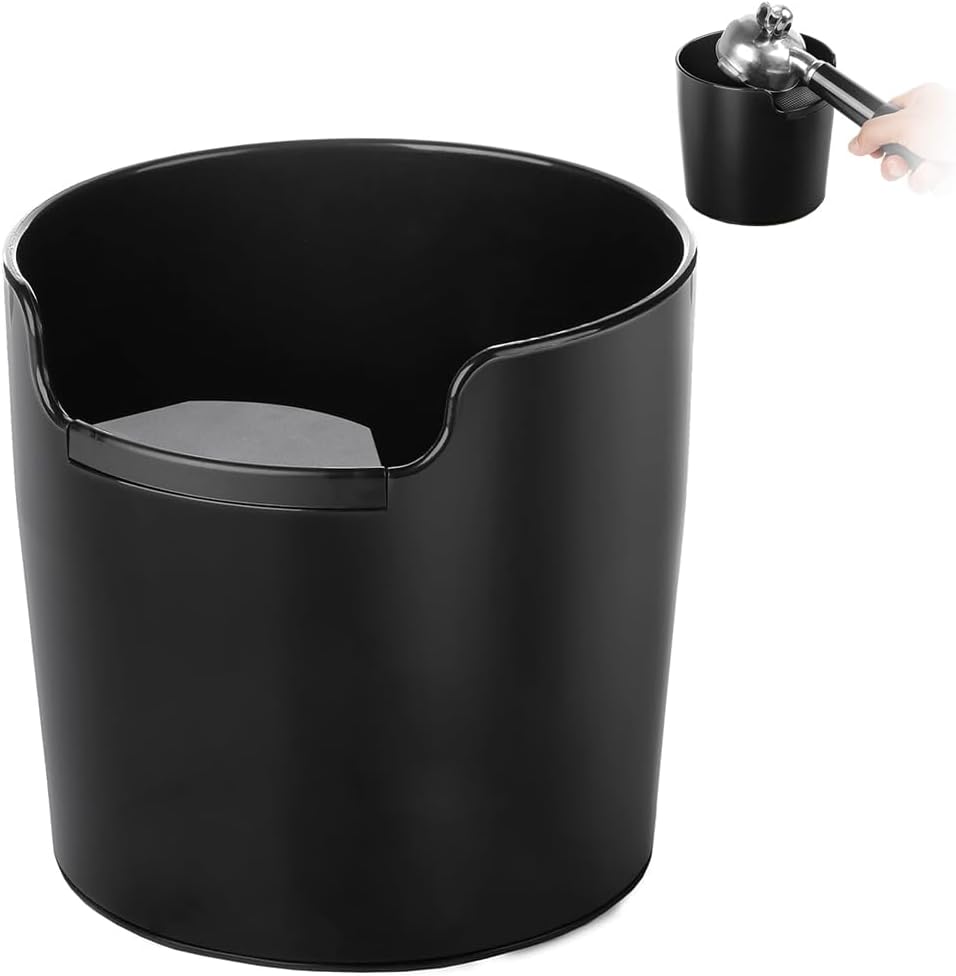 Coffee Grounds Knock Box Coffee Grounds Catcher Coffee Grounds Knock Box with Knock-pad Espresso Knock Box Espresso Machine Accessories