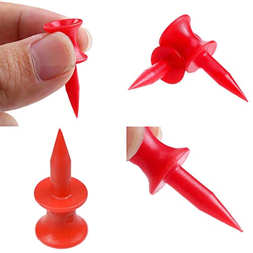 Tees-de-Golf-de-Plastico-31mm-Tees-Cortos-de-Golf-Tees-de-Golf-Lrrompible-Golf-Tees-Rojo-Castle-Tee-Durable-Plastico-Tees-de-Golf-para-Profesional-Accesorios-para-el-Campo-Talla-unica-100-Piezas