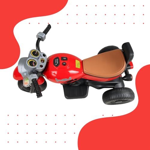 Image of Urban Tots Urban Cool 3-Wheel Electric Ride-On Bike for Kids | 6V Battery Operated Motorcycle with Remote Control, LED Lights, Music, USB & Bluetooth | Rechargeable Toy for Boys & Girls (Red,Age 3+)