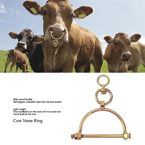 TOPINCN Clipe de nariz de vaca, 2 peças de nariz de vaca leve resistente à erosão, rotação de 360 gr
