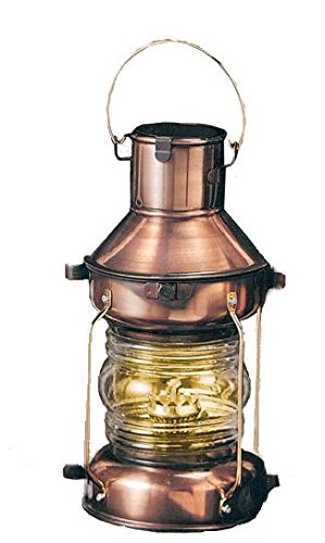 Nautical Tropical Imports 9.5 Inch Antique Finish Over Solid Brass Decorative Anchor Oil Lantern