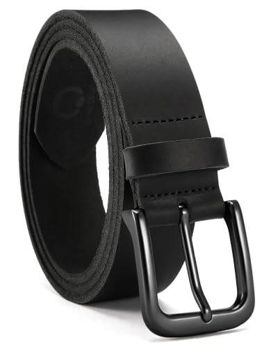 CHAOREN Mens Belts Casual for Jeans - Full-Grain Leather, Durable Cowhide