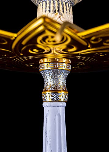 Dschinni Legend V2A White Art Shisha Set M I 84 cm große Shisha mit Holzrauchsäule I 2 Anschlüsse I Rauchsäule 2 teilig… – Bild 4