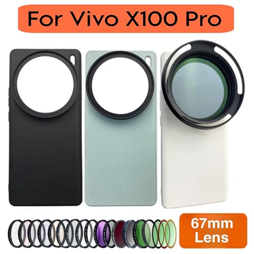 Image of GetZget Phone Case Compatible with Vivo X200 Pro, Camera Lens Cap Cover, Supports 67mm ND Filter Lens & Photography Accessories - Black