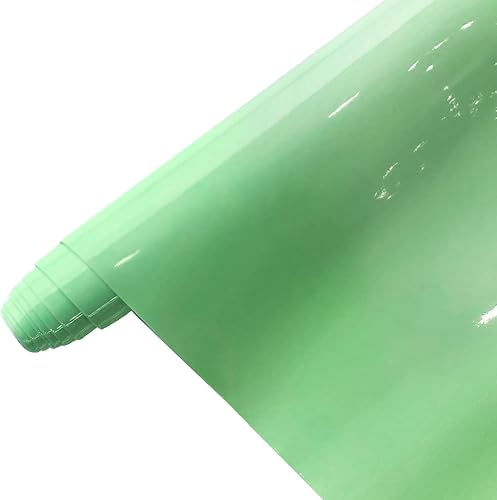 Miniatura 5 de Rollo de piel sintética con espejo brillante de 11.8 x 53 pulgadas, vinilo brillante de color sólido para manualidades, arcos, aretes, manualidades