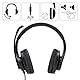 Hama PC Headset, Over Ear Kopfhörer mit Mikrofon (Headset mit Lautstärkenregler und verstellbarem Mikrofonarm, für Videokonferenzen, Homeoffice, Callcenter, eLearning, 2 Klinkenstecker 3,5mm) schwarz