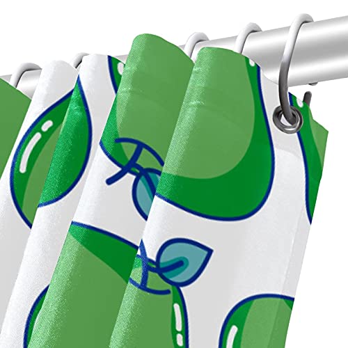 Rideau de douche poire verte lavable et résistant de 168x183 cm