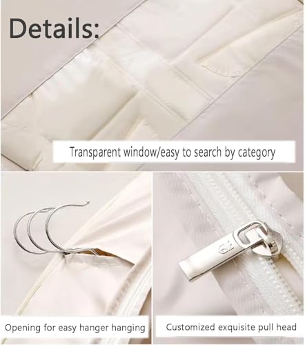 wartleves Space Saving Hanging Garment Bag with Self Compression Zipper,Space Saver Closet Organizers,Down Coat Compression Dust Cover for Closet Storage4