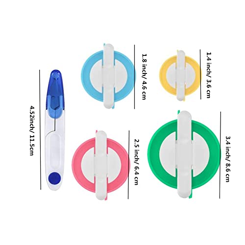 4 Size Pompom Maker with Thread Cutter Scissors, Pom-pom Makers Kits for Fluff Ball Weaver Needle Craft DIY Wool Knitting Craft Tool Set Decoration (6 Pack)