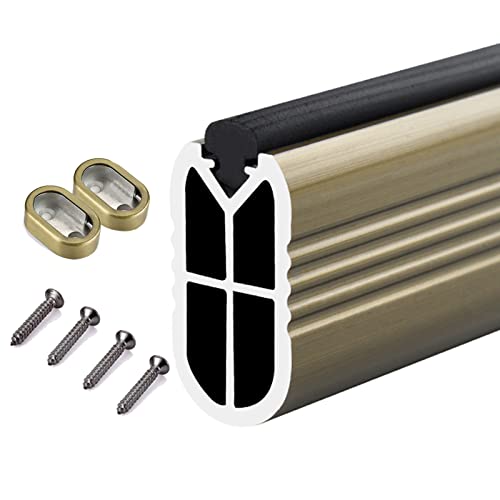 Zaqycm Brass Closet Rod Kits Heavy Duty, Wall Mount Wardrobe Pole Clothes Organizer For Hanging Hanger, Metal Aluminum Oval Garment Bar With Flange Set (Size : 160Cm/63 In) #TOP24